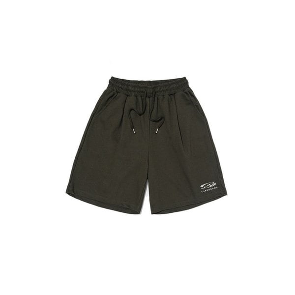 CIRCLE ONE TUCK SMALL LOGO HALF PANTS (KHAKI)
