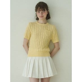 Chilling cable pocket cotton sleeve knit