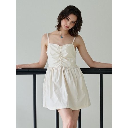 플루나스튜디오 Washa Shirring Mini Dress_Cream