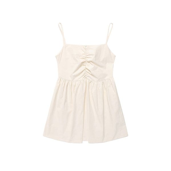 Washa Shirring Mini Dress_Cream