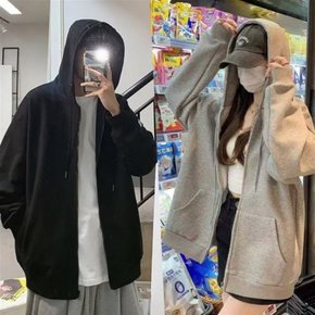 남녀공용 오버핏 후드집업 데일리 후드 잠바 간절기