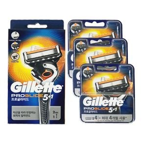 Gillette 프로글라이드 윤활밴드 면도기SET 5중면도날