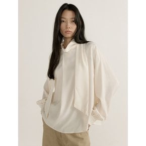 HIGH NECK TIE BLOUSE (2COLOR)