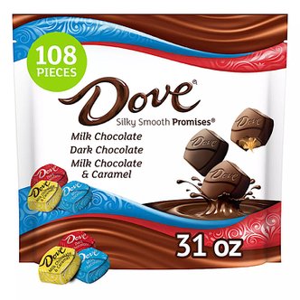  도브 밀크 다크 초콜릿 Dove Promises Assorted Milk & Dark Chocolate Candy 108개입
