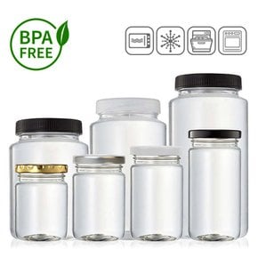 트라이탄 밀폐용기 200ml (금속캡 블랙)