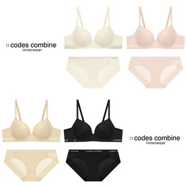 코데즈컴바인이너웨어 노와이어 베이직 브라팬티SET 4종 (CEWBRBP162BK,SK,LP,CRM)