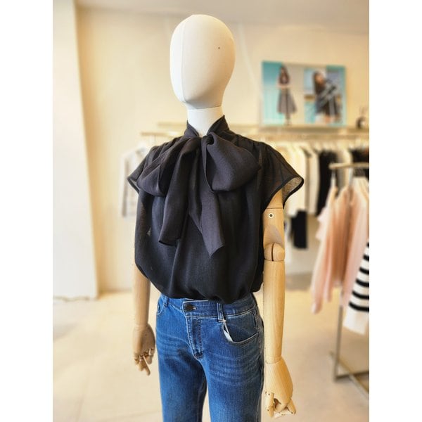 [여주점] [JJ 지고트] 여성 타이 슬릿넷 셔링 블라우스 GR5A0BL521