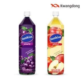 [무료배송] 썬키스트 포도주스 1.5L 6입+ 사과주스 1.5L 6입