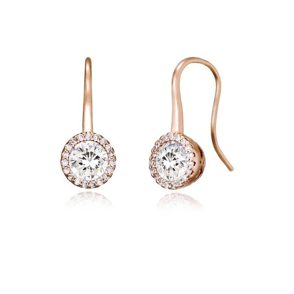 14K 서클 큐빅 드롭 귀걸이 (gold plated) ELGPEE504