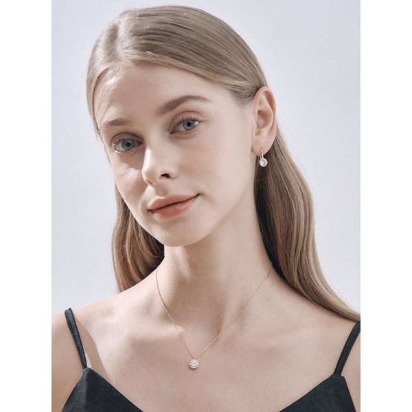 14K 서클 큐빅 드롭 귀걸이 (gold plated) ELGPEE504