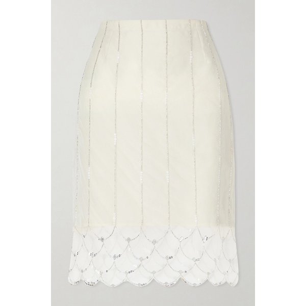 트라이엄프 장식 실크 오간자 스커트 46376663162975283