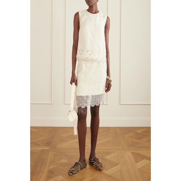 트라이엄프 장식 실크 오간자 스커트 46376663162975283