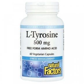 내추럴 팩터, L-티로신, 500 mg, 60 식물성캡슐