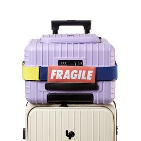 [무케] 럭키플래닛_고비욘드 엘라스틱 캐리어 벨트 Fragile (블루/옐로우)