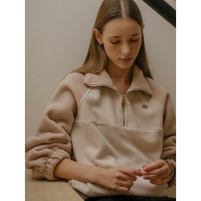 Coloring point high-neck fleece MTM_Beige