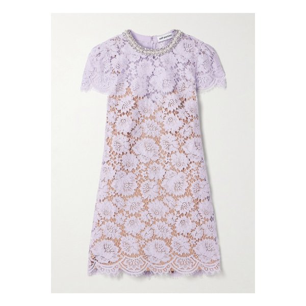 장식 코드 레이스 미니 드레스 라일락 1647597358034153