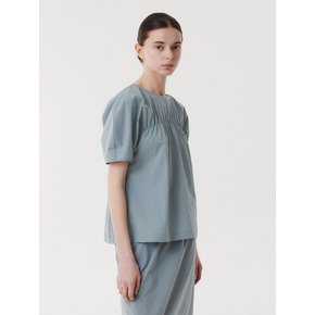 SHIRRING BLOUSE (GREYBLUE)