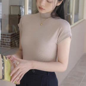 반팔 티셔츠 여성 하프넥 반목 상의 슬림핏 여름 홈웨어