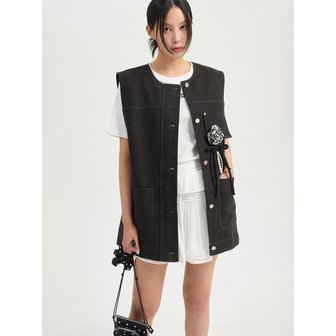 럭키슈에뜨 Out Pocket Vest (black)_LFVAM25400BKX