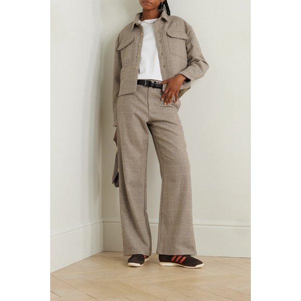 데니미스트 체크 헤링본 울 블렌드 와이드 팬츠 1647597316259803