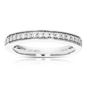 5390498 Vir Jewels 1/3 cttw 20 Stones Round Cut Lab Grown Diamond Wedding Band .925 Sterli