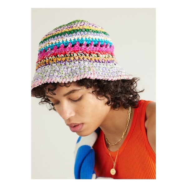 울트라바이올햇 크로셰 코튼 라피아 혼방 버킷 햇 멀티컬러 1647597338310852