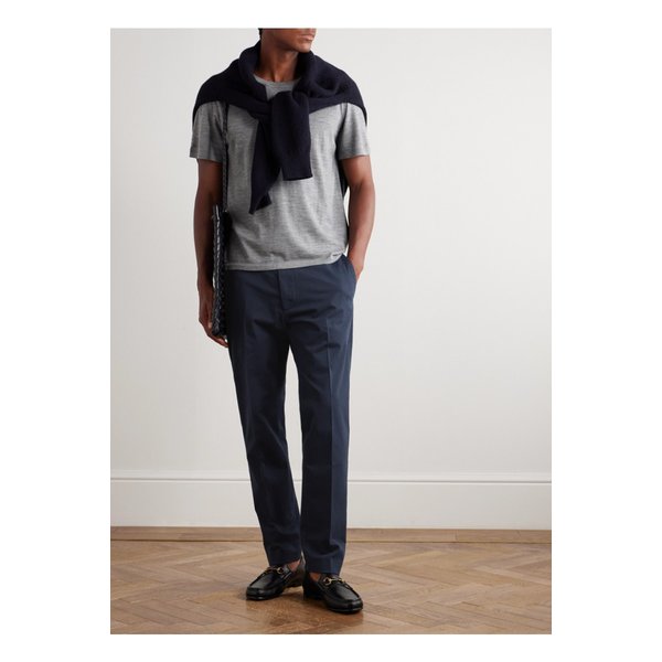 테이퍼드 코튼 혼방 트윌 치노 블루 46376663162880837