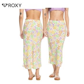 록시 여성 플라워 패턴 미디 스커트 RE11SK008_WBK_s