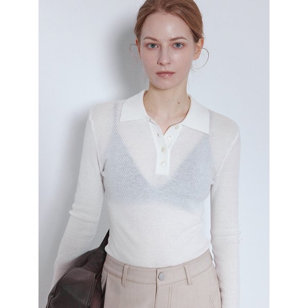 FLING COLLAR BUTTON KNIT_N6SKN0348