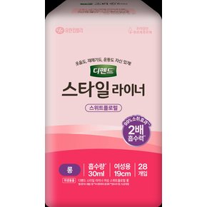 디펜드 스타일 라이너 스위트플로럴 롱 28개입