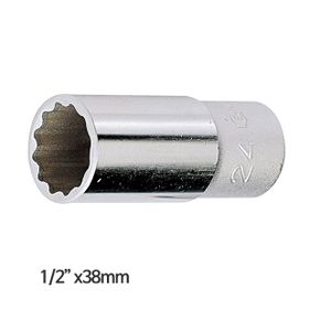 지니어스 12각 롱핸드소켓 복스알 1/2in x 38mm