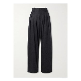 이자벨마랑 카실 플리츠 울 플란넬 테이퍼드 팬츠 그레이 1647597343381757