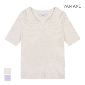 트임카라넥 반팔 니트_VB38KTUG06Z