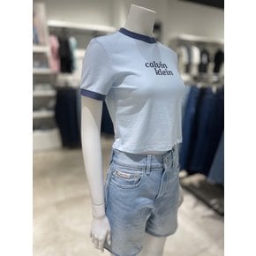 [파주점] [캘빈클라인진]여성 링거 그래픽 크롭 반팔 티셔츠 47G896G-CYQ