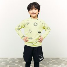 키즈 스탬프 래쉬가드 라임 (B6SKWRG311LIM)