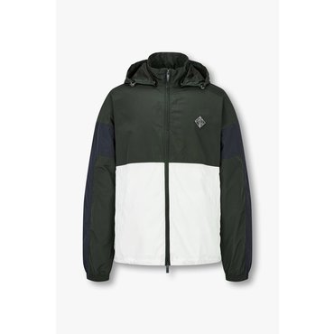 ARMANI EXCHANGE 남성 컬러 블록 디태처블 후드 자켓(A415110004) 다크 그린