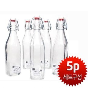 보르미올리 스윙 보틀 1000ml 5p세트 유리밀폐용기 오일병 TM