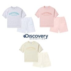 디스커버리키즈 [정상가 49,000원] 키즈 컬러 트레이닝 반팔, 반바지 2종택1