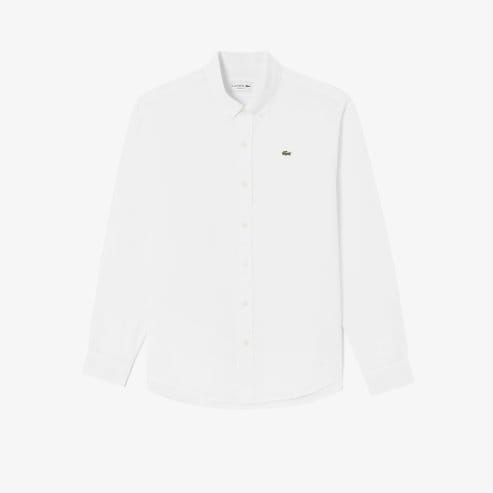 라코스테 (남성)베이직 솔리드 린넨 셔츠(CH669E-55G 001)화이트