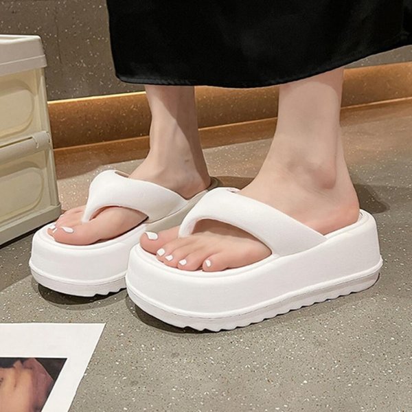 [옷자락] 여자 플립플랍 플랫폼 통굽 키높이 쪼리