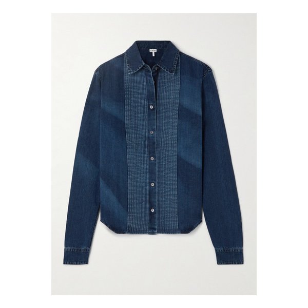 플리츠 데님 셔츠 블루 1647597340562848