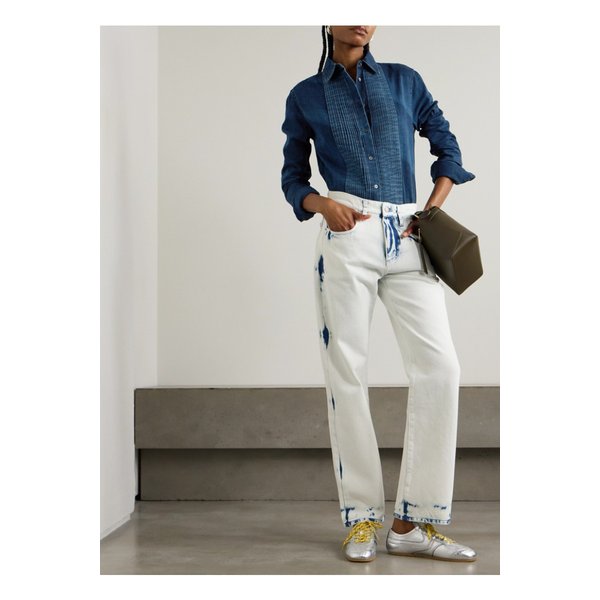 플리츠 데님 셔츠 블루 1647597340562848