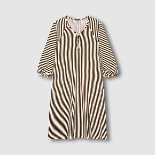 여 피치스킨 7부 셔링 파자마 원피스 J206103028072