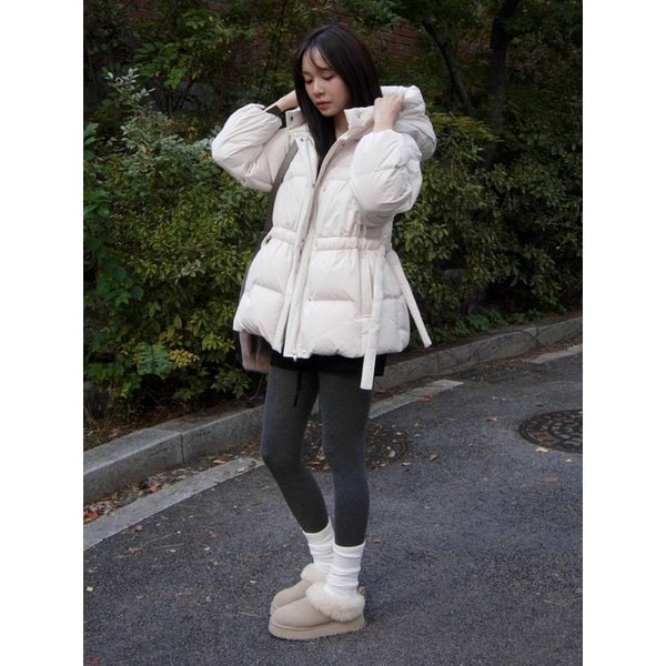 [꼬민지PICK]사이드 리본 스트링 미디 덕다운 OP5WMA630