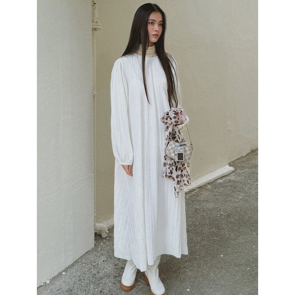 (2COLOR)FW Pleats Balloon Dress_Black/Ivory