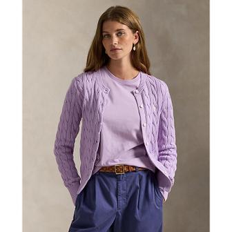 폴로 랄프 로렌 여성 케이블 니트 코튼 크루넥 카디건(WMPOSWENDW20538500)