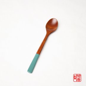 국내산 나무 천연 옻칠 티스푼, 이유식스푼 생칠  칼라 파랑 1p