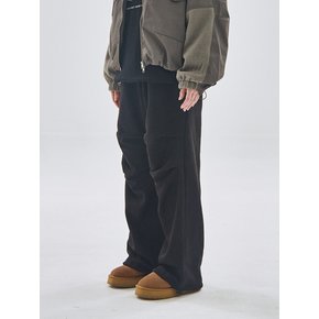 Parachute detail banding wide sweatpants [black]