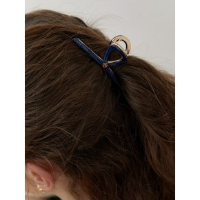 [mini] Twist metal point hair clip_London navy