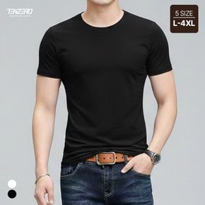 텐제로 남성 데일리 면혼방 라운드 반팔면티셔츠 이너티 2컬러